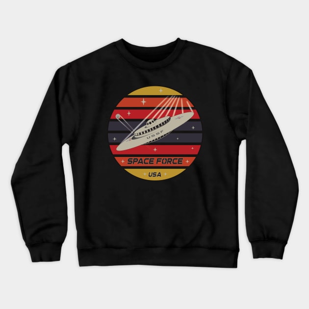 Space Force Retro Mothership Crewneck Sweatshirt by SunGraphicsLab